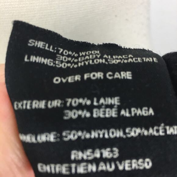 Cole Haan Black Wool, Alpaca Coat 4 - Picture 6 of 8